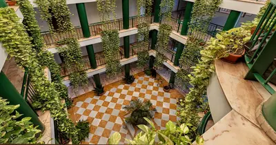 Jardín al aire libre en Apartamentos Vértice Bib Rambla