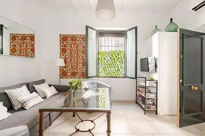 Zona de estar de Encantador apartamento en el Centro