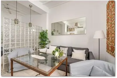Zona de estar de Encantador apartamento en el Centro