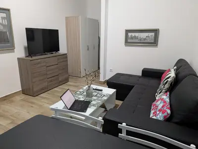 Una televisión o centro de entretenimiento en Apartamento Cruz Roja A
