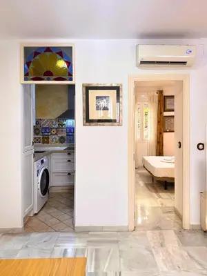 Cama o camas de una habitación en Acogedor y tranquilo cerca de las setas - centro