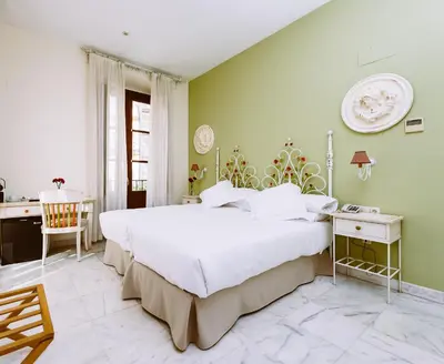 Cama o camas de una habitación en Basic Hotel Doña Manuela