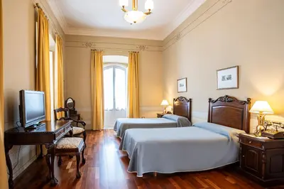 Cama o camas de una habitación en Hotel Mirador de Llerena