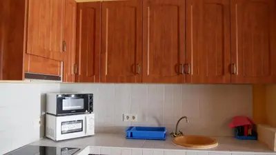 Una cocina o zona de cocina en Cortijo Los Liñanes rural con chimenea, barbacoa y vistas