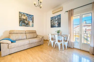 Zona de estar de Distinguido y Céntrico Apartamento en San Bernardo