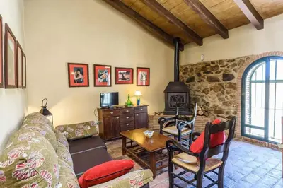 Zona de estar de Casa Cortijo en Dehesa Sierra León