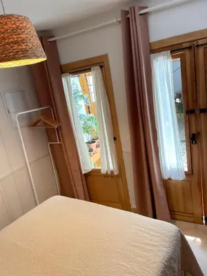 Cama o camas de una habitación en Apartamento en Casa Patio 