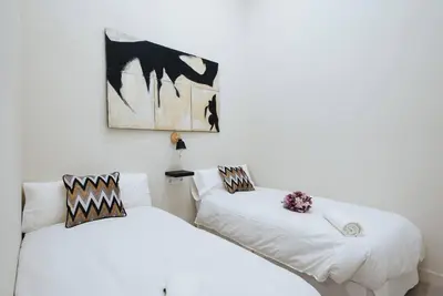 Cama o camas de una habitación en Selecta Elegante y Céntrico Apartamento
