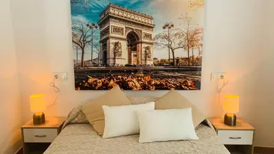 Cama o camas de una habitación en Apartamento LA TERRAZA 2 dormitorios